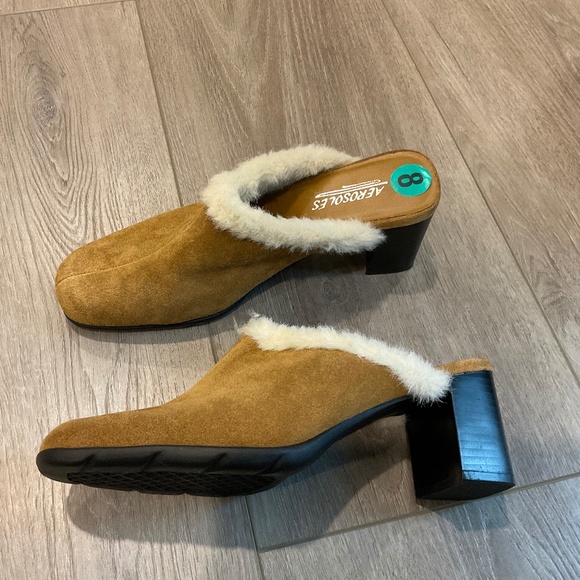 AEROSOLES  Mule  Heels Brown  Leather Lined Size 8 NWOT - Picture 2 of 9